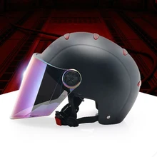 Summer Half Face Motorcycle Helmet Half cover Motorbike helmets ABS PC Lens visor Knight Safety hat cap integrated Bluetooth
