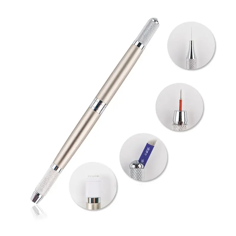 

Microblading Dual-head Pen Tattoo Machine Permanent Eyebrow Tattoo Stainless Steel Makeup Eyebrow Tattoo Manual Pen