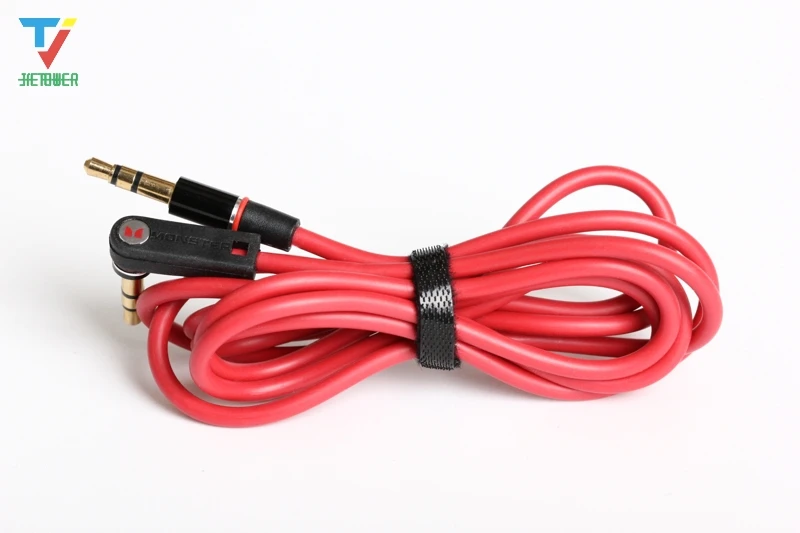 100pcs lot Red 4 to 4 3 to 3 Elbow Audio Cable 3 5mm Male to Male Detox Pro Headphone Replacement Audio Extension Cable cheap