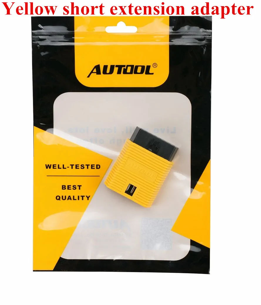 Удлинитель AUTOOL OBD2 для launch IDIAG/Easydiag/Pro/Pro3/V+/GOLO/Mdiag/ELM327/AL519 Расширенный разъем OBD адаптер - Цвет: Yellow short adapter