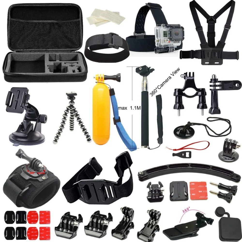 Husiway For Go pro / gopro accessories Set case tripod 360 rotation