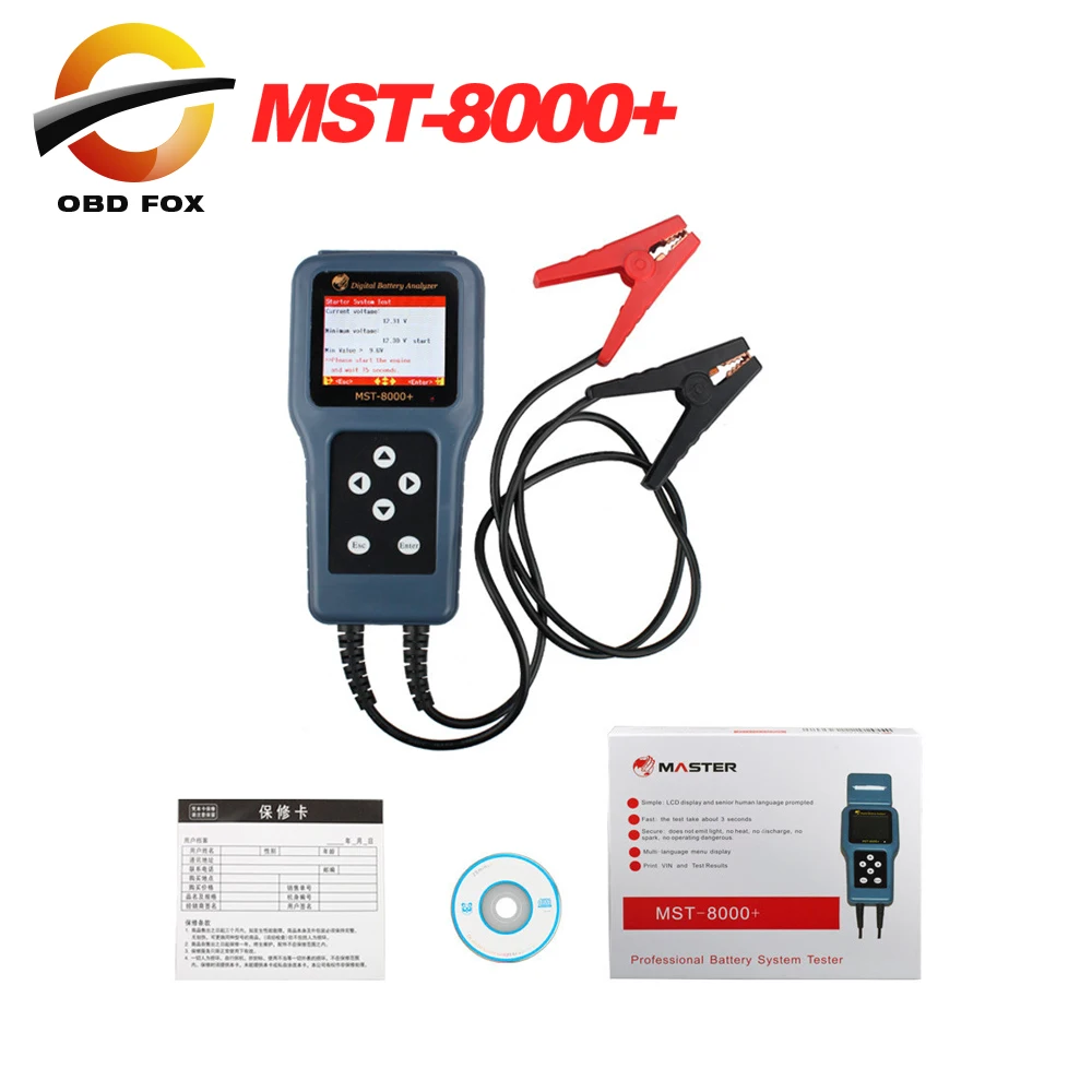 New Car Battery Tester 12V 24V Auto Digital Battery Analyzer MST-8000+ 