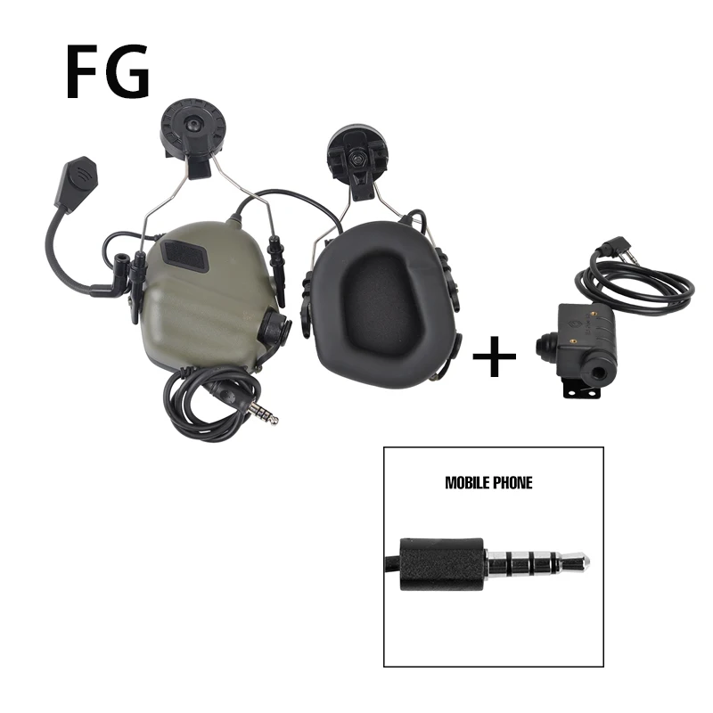 Наушники OPSMEN Earmor Tactical M32H с шумоподавлением для быстрой дуга шлема и M51 PTT - Цвет: FG-PHONE