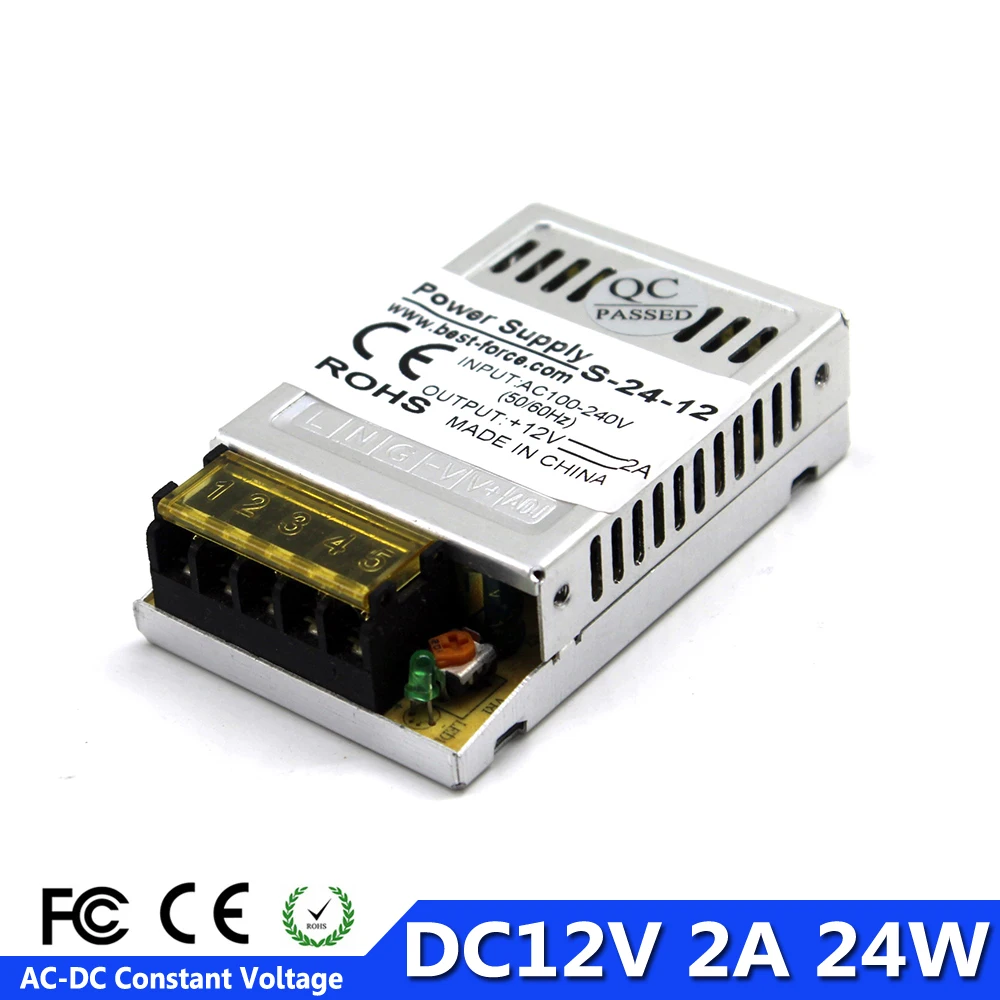 

Mini size 12V 2A 24W Power Supply Switch Led Driver Transformers 100-240v AC to dc12v Power Source For Strip Light DIY LED CCTV