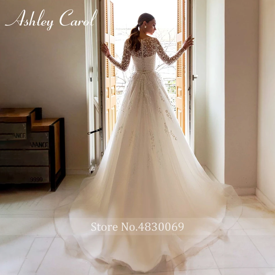 Ashley Carol Elegant A-Line Wedding Dresses For Women Beach Romantic Beaded  Appliques Princess Wedding Gown Vestidos De Novia - AliExpress 320