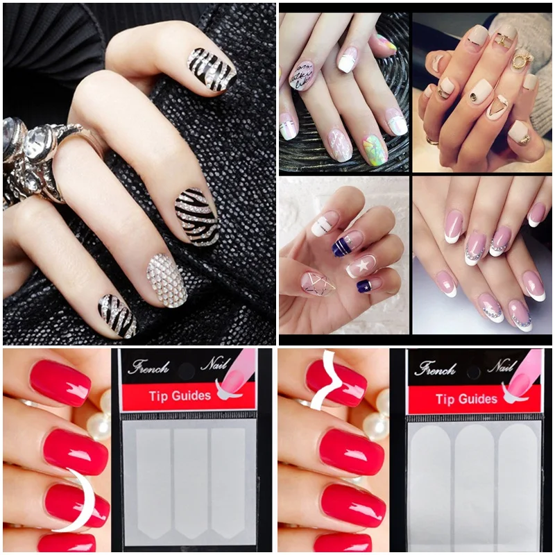 New 36 Types Woman Nail Stickers White Sets French Manicure For Water Decals Design Nails 7.5x9cm | Красота и здоровье