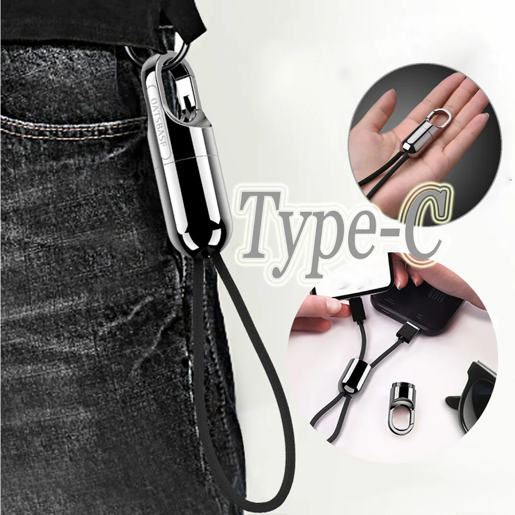 

Portable Key Chain Data Cable Type-C Keychain Charging Cable Fast Charger Smart Phone For Android For Huawei P30 Pro P20 P10