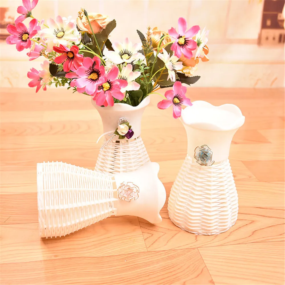 

Plastic Garden White Artificial Vase Flower Fruit Beautiful Basket Container Party Room DIY Party Decoration Random Color 1 pcs