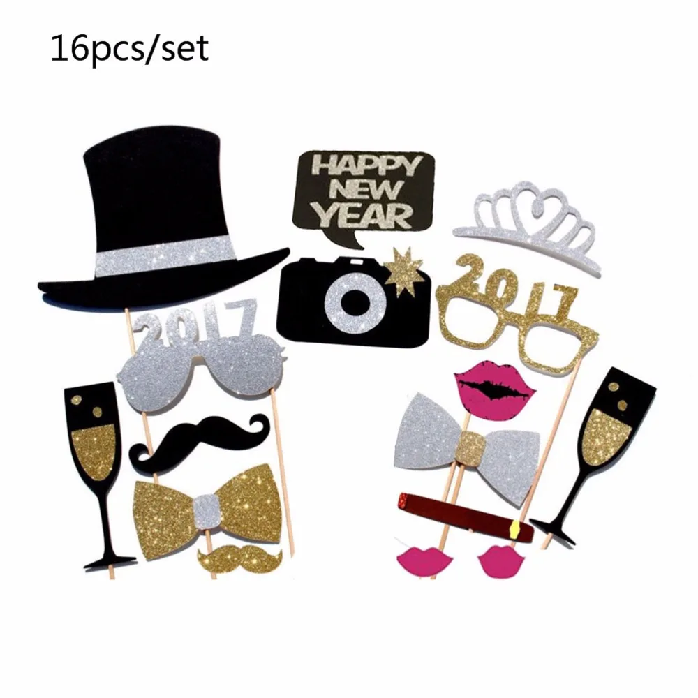 62pcs/Set Funny Photo Booth Props Photo Booth Props Kit Night Games
