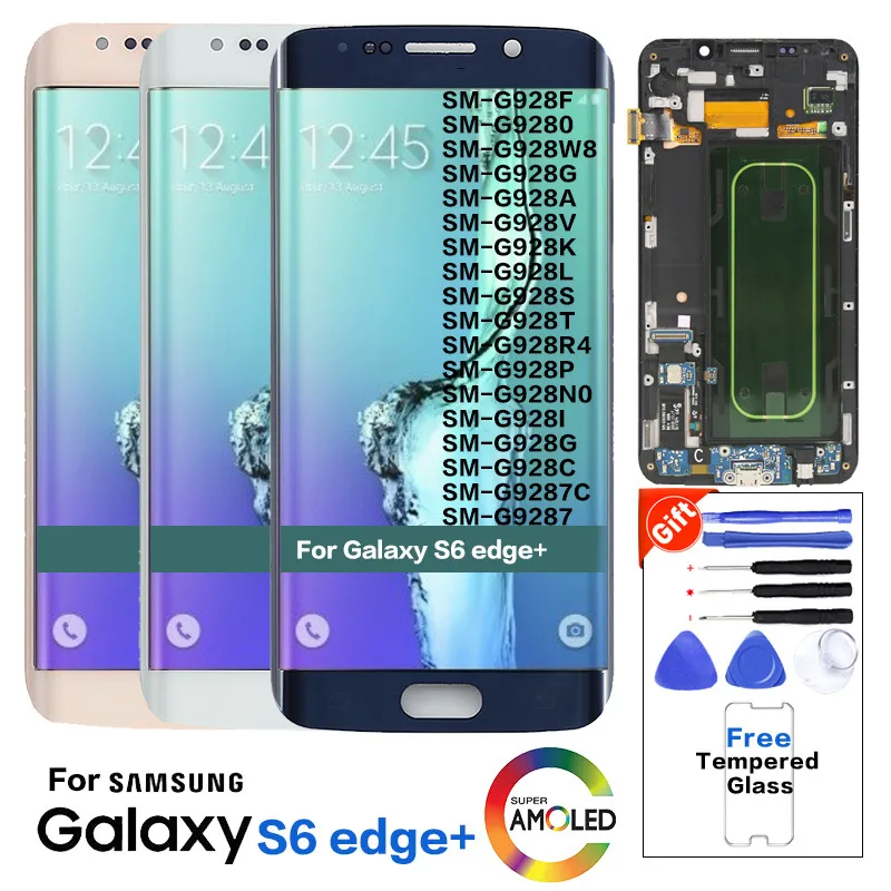 

Super Amoled LCD For Samsung Galaxy S6 edge plus G928 LCD Display+Touch Screen with Frame Galaxy S6 Edge Plus G928F LCD