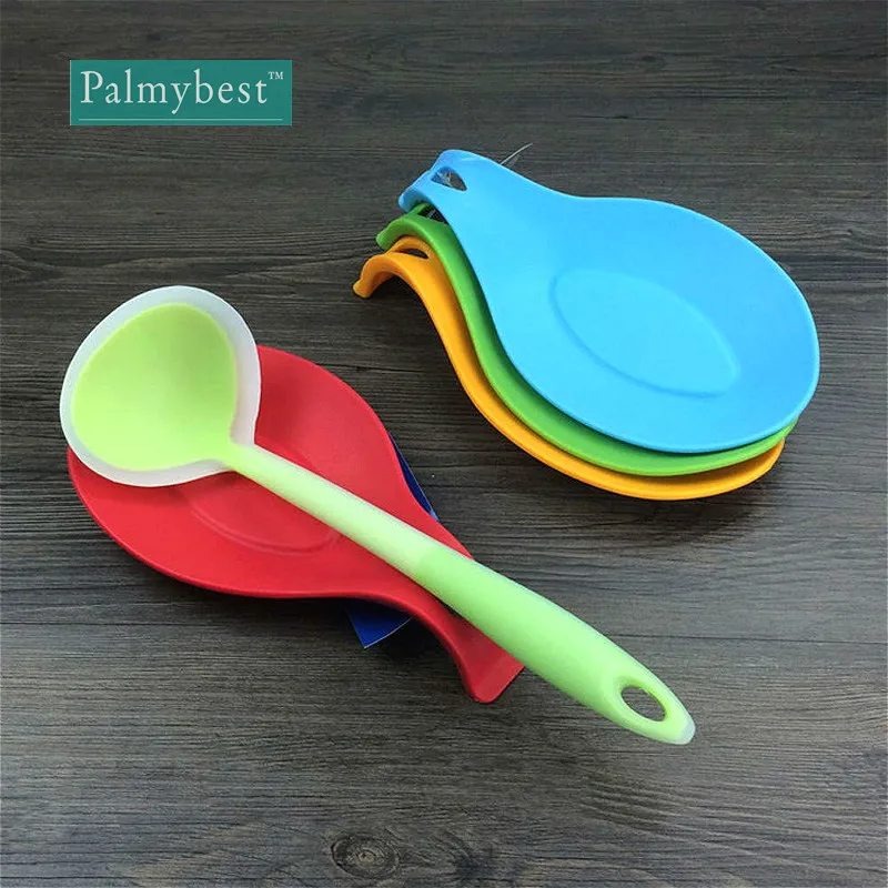 Silicone Spoon Rests Kitchen Tools Heat Resistant Non stick Flatwise