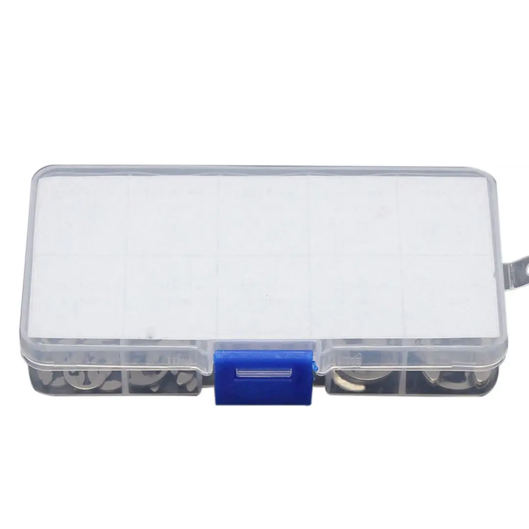 

120Pcs Stainless E-Clip Washer Assortment Kits Retaining Snap Ring Circlip Kit 1.5mm to 10mm Circlip Washer Hardware Accessories
