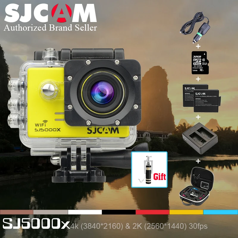 Original Sjcam Sj5000x Elite Camera WiFi 4K @ 24fps Gyro Sports DV 2.0 LCD novatek 96660 Diving 30m Waterproof Action SJ CAM Cam
