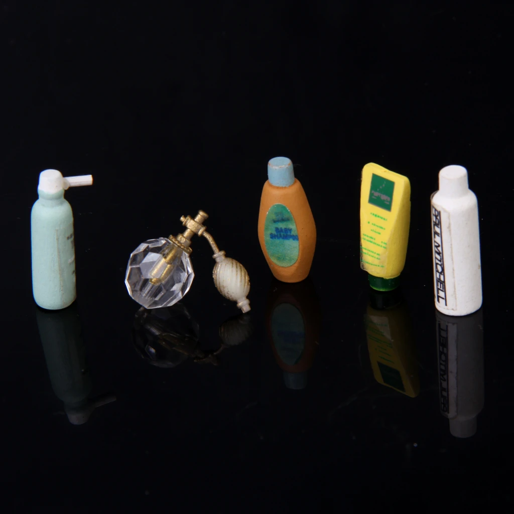 1:12Dollhouse Miniature Toy Baby Milk Bottle Bib Showers Gels 5pcs Home Decor LK