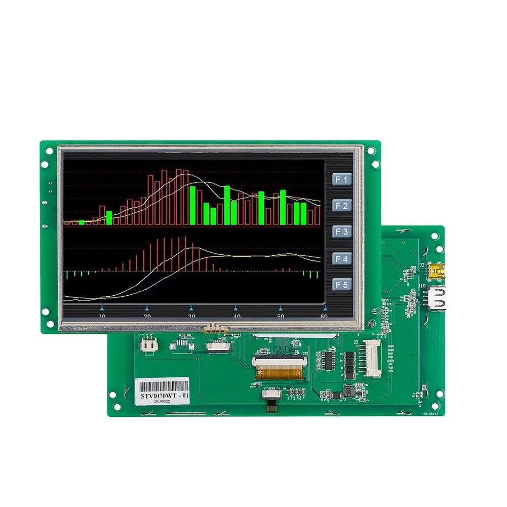 7,0 дюймов HMI 800*480 TFT lcd UART HD каменный брендовый монитор полноцветный экран с RS232/USB