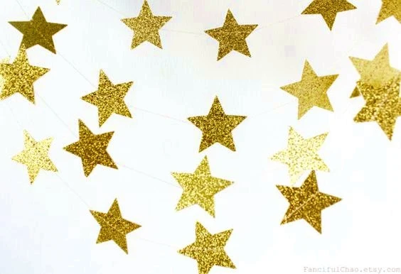

Gold Glitter Star Garland Star Banner Star Decor First Birthday Baby Shower Birthday Nursery Wedding Bridal Shower Photo Prop