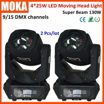 

2 Pcs/lot Sound DMX 130W LED New Mini Moving Head Beam Light 4*25W Stage Light for Wedding Event Star Concert