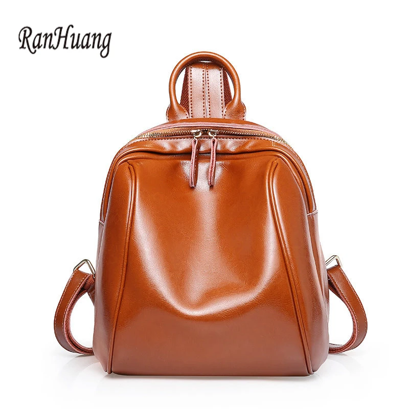 

RanHuang Top Quality Women Genuine Leather Backpack New 2017 Women's Fashion Backpack Preppy Style Travel Bags For Teenage Girls