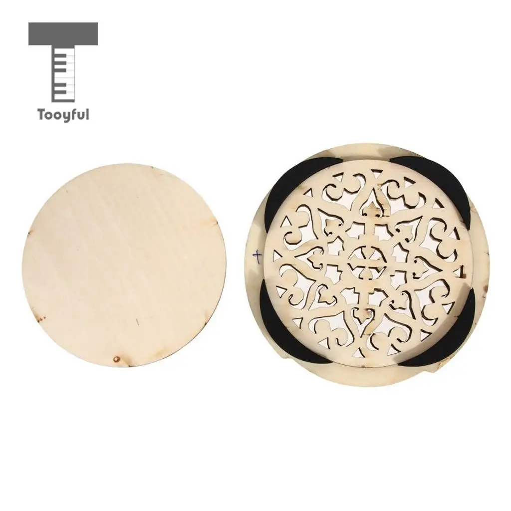 Tooyful Wood Acoustic Guitar Soundhole Cover Feedback Buster for 40'' 41'' Guitar Parts Accessories