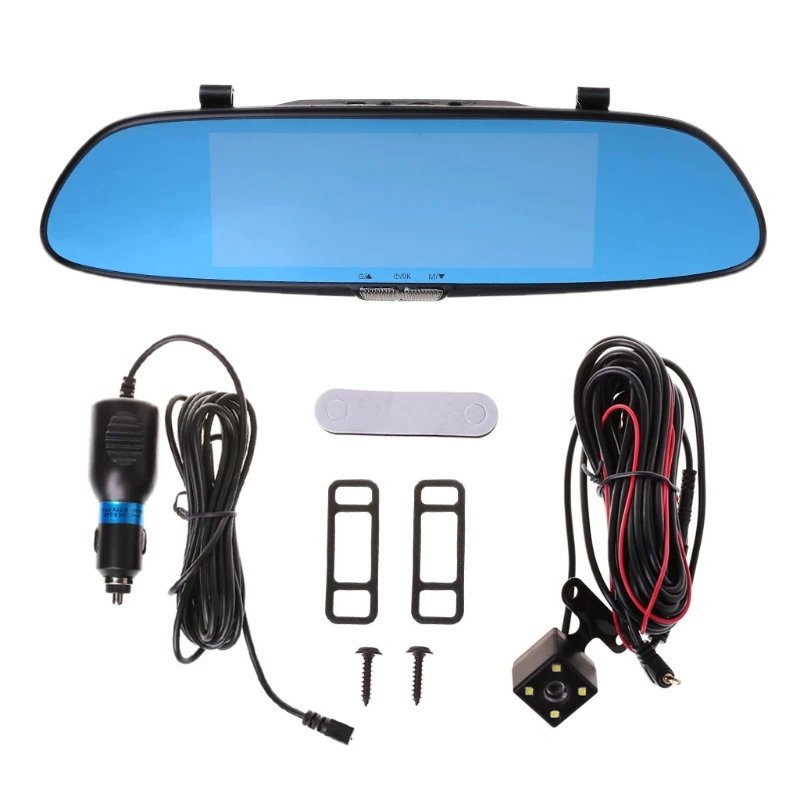 

New 7'' HD 1080P Dual Lens Car DVR Vehicle Rearview Mirror Camera Recorder Dash Cam
