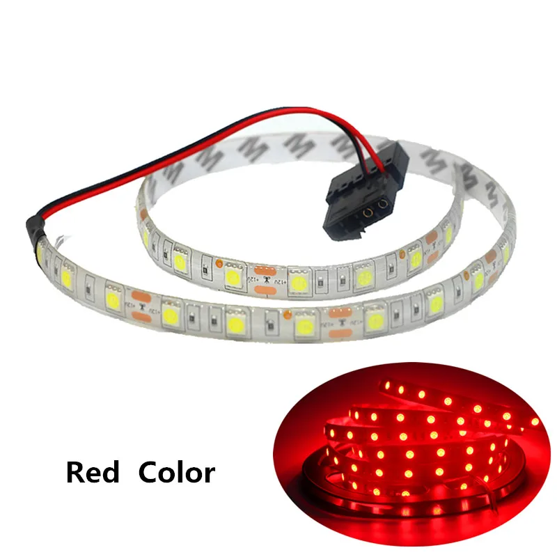 RGB led ленточный светильник полный комплект для ПК компьютерный чехол SATA интерфейс питания фиксируется клейкой лентой, пульт дистанционного управления цвет 12 В - Испускаемый цвет: Red