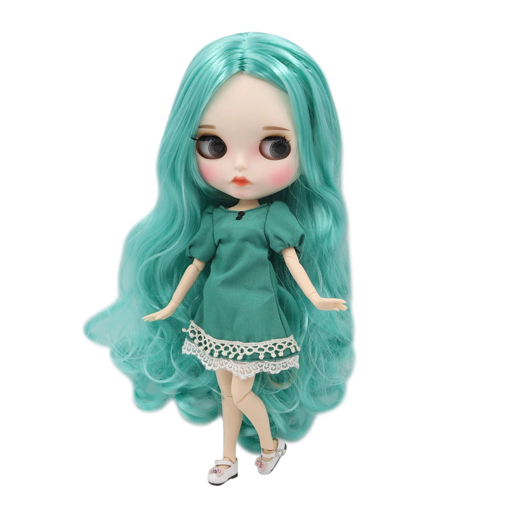 Ледяной DBS Blyth кукольные 1/6 bjd с белой кожи зеленый длинные вьющиеся волосы и
