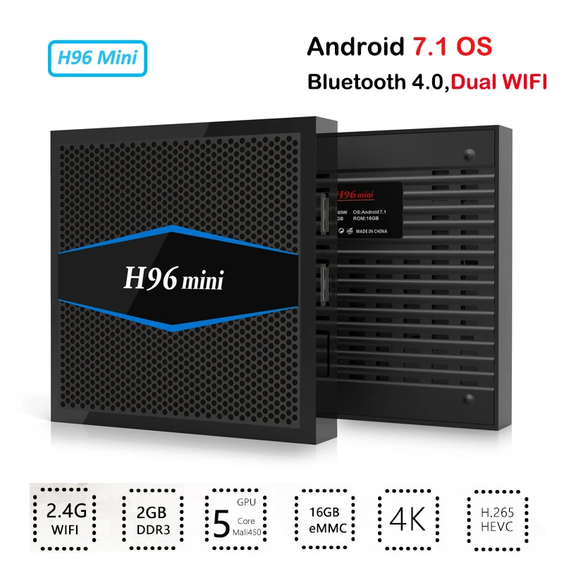H96 Мини ТВ приставка на базе Android контейнер под элемент питания 2 Гб Оперативная память 16 Гб Встроенная память Декодер каналов кабельного телевидения Amlogic S905W 4 ядра 2,4 г/5G Wi-Fi Bluetooth 4,0 4 K HD H.265 Media Player