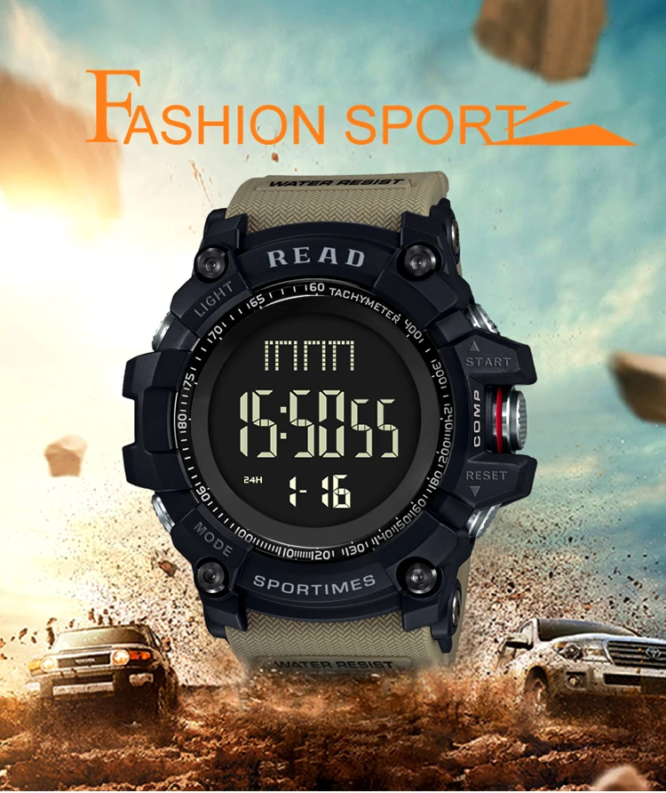 luxury brand READ LED digital wristwatches for men waterproof shock resist military watch free shipping 2018 (2)