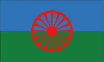 

free shipping xvggdg custom flag 90*150cm Rom Gypsy Flag Of The Romani People Polyester flag