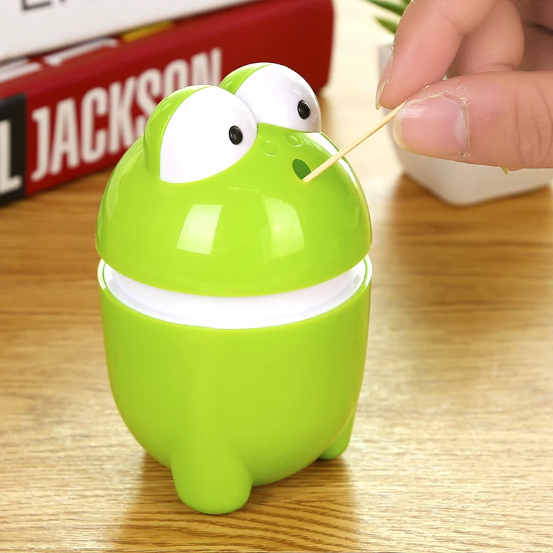 

BF040 Press automatic toothpick tube cute cartoon portable toothpick barrel creative simple household living room 7*11cm