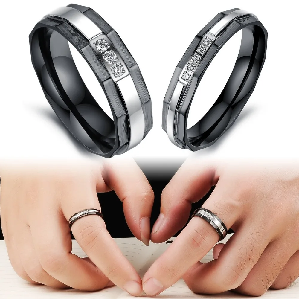 trustylan one piece price new his and hers promise ring sets fashion black wedding rings for men and women stainless steel ring in rings from jewelry - Stainless Steel Wedding Ring Sets trustylan one piece price new his and hers promise ring sets fashion black wedding rings for men and women stainless steel ring in rings from jewelry - Stainless Steel Wedding Ring Sets