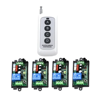 

Best Price AC 220V 110V 1CH Wireless Remote Control Switch System 4 Receiver & 4 Keys Remote 315mhz/433mhz 4083