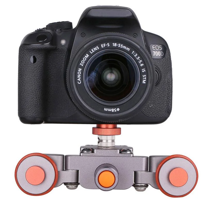 Mini 3 Wheel Rolling Slider Motorized Auto Camera Dolly Car 360 Degree Panoramic Shooting For