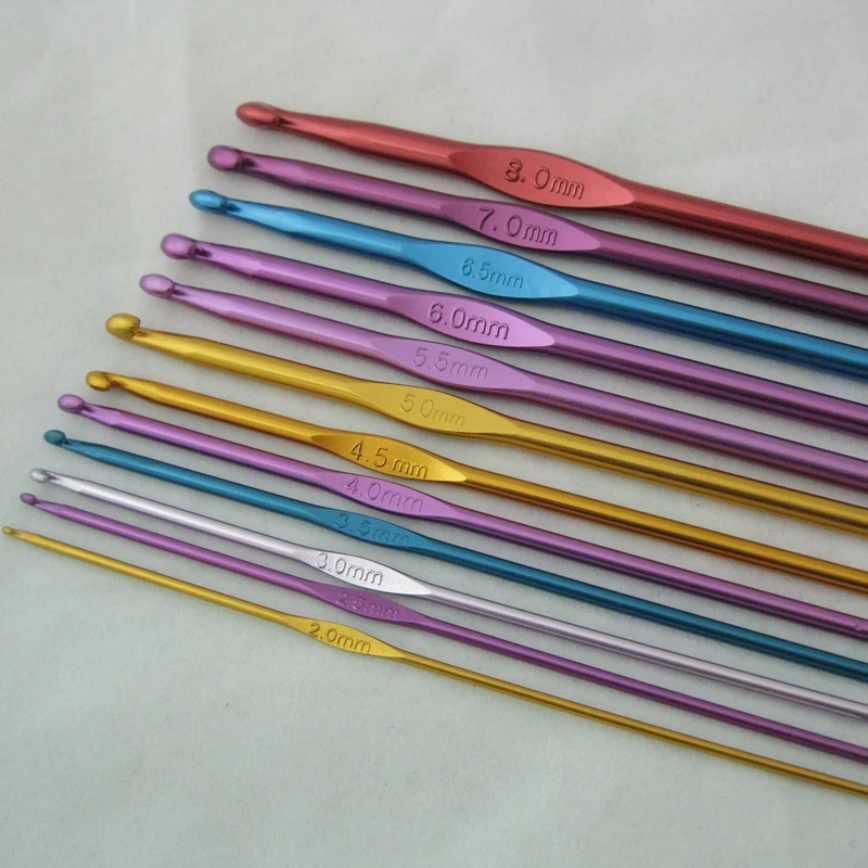 14 Pcs/set Aluminum crochet needle hook weave needles, crochet hooks