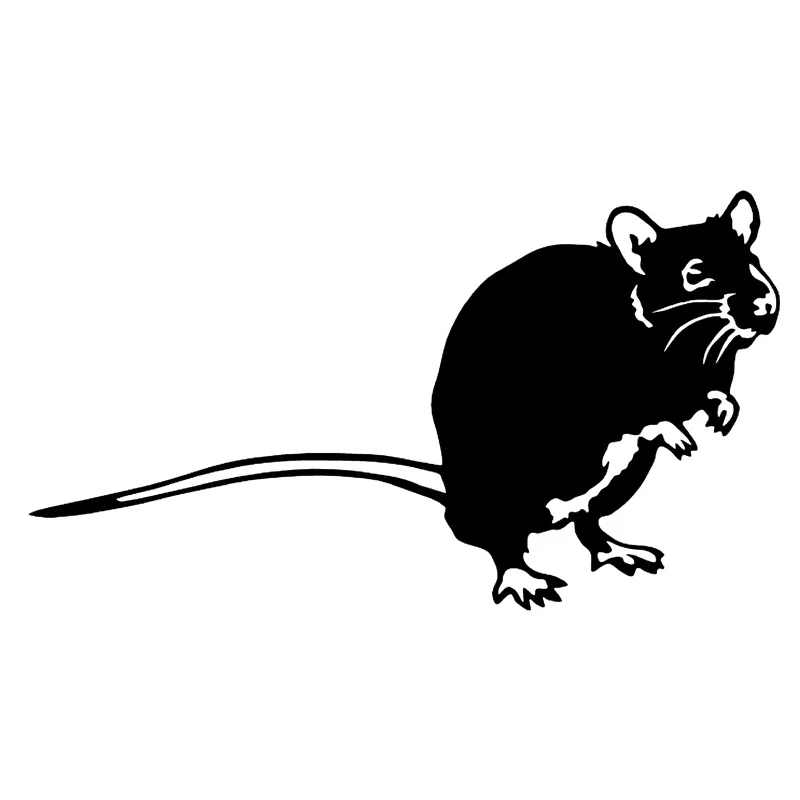 18,2 см* 10,2 см модные наклейки в виде крыс с животными, виниловые наклейки для стайлинга автомобилей, черные/Серебристые S3-5432 - Название цвета: Черный