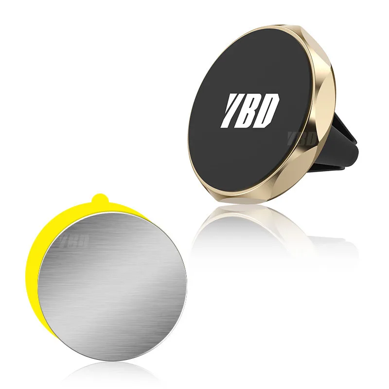 YBD магнитный держатель для телефона в автомобиле, gps, крепление на вентиляционное отверстие, магнитная подставка для сотового телефона, держатель для iPhone 7, Xiaomi Pocophone F1, huawei - Цвет: gold NO box