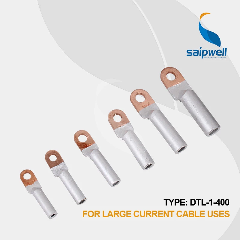 

Saipwell 400mm2 DTL-1-400 4PCS/Lot wire end terminals for high voltage and large current cable Insulated Terminals Electrical