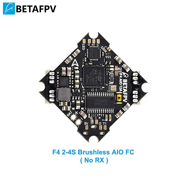 Бесщеточный контроллер полета BETAFPV F4 2 4S AIO без RX BLHELI_S 12A ESC OSD Smart Audio с кабелем XT30 для