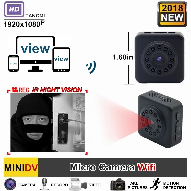 

TANGMI HD 1080P Smart Wireless Control Wifi Mini Camera For P2P IOS Android View Infrared Night Vision Secret Nanny Micro IP Cam