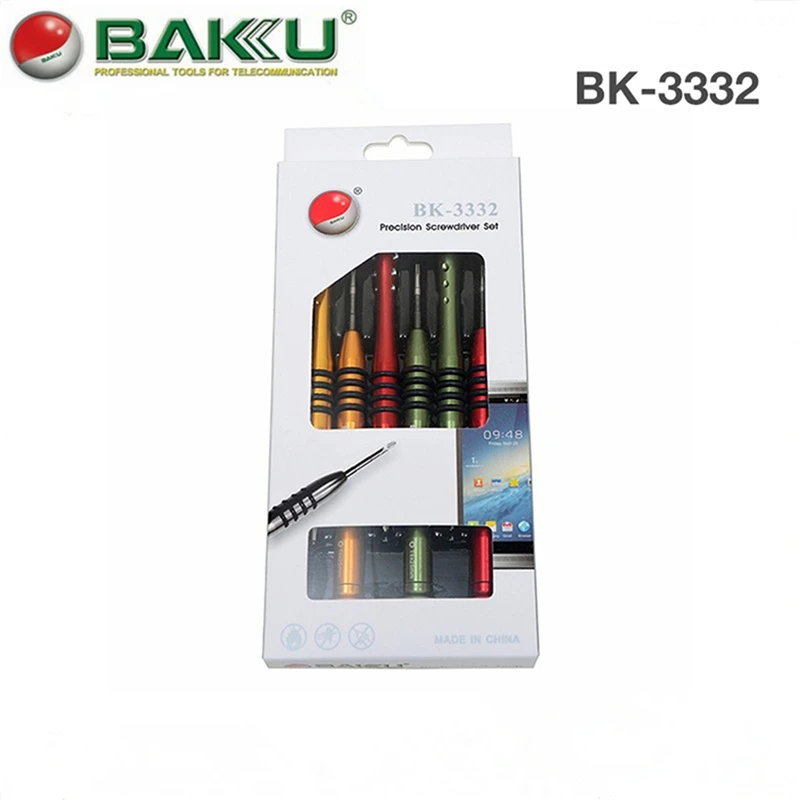 BAKU BK-3332 6 pieces/Box Precision Screwdriver set( 6 Size/12 Size),Alloy Steel Handle,Chrome Vanadium Head,Perfect Model