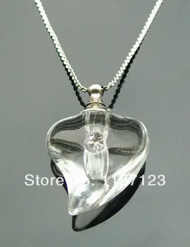 

25pcs lucency Bend the peach heart Rice vials pendants rice vial pendant perfume empty glass bottle glass spray perfume bottl