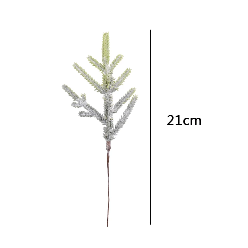 6pcs 21cm Artificial Plant Leaves Fake Plastic Pine Leaves for Home Christmas Wedding Decoration DIY Wreath Decorations Supplies
