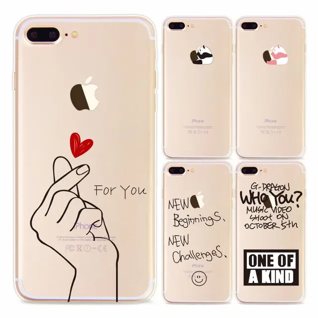 Letter Cute Panda Soft TPU Silicone Phone Cover Case For