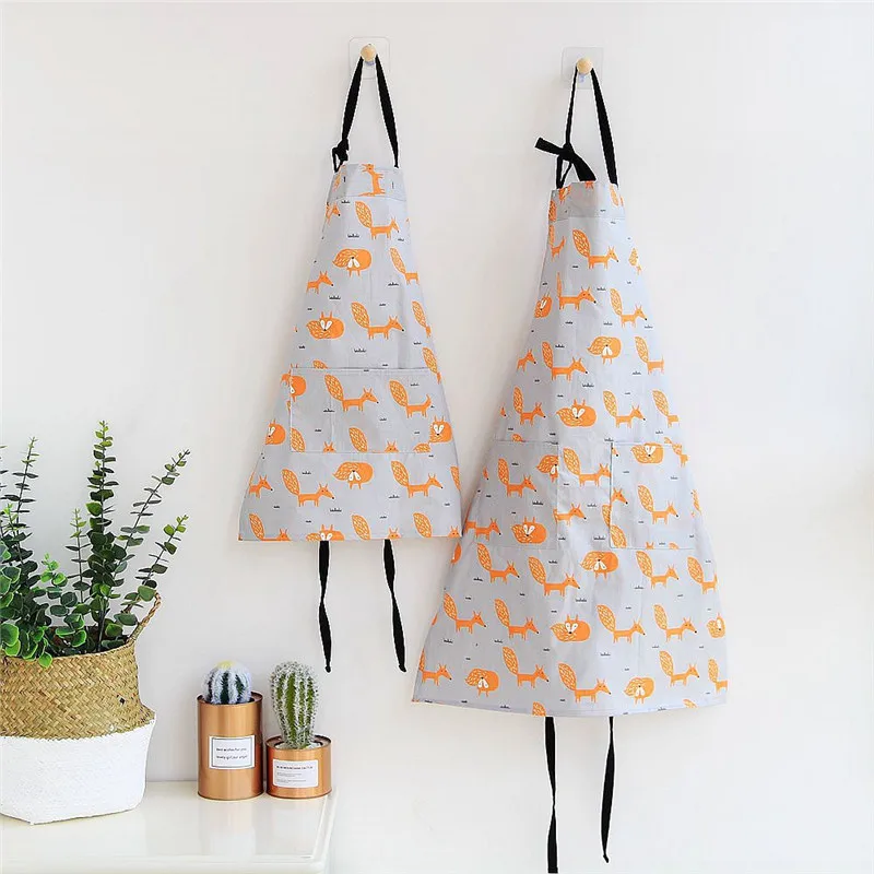 

1 pcs Cactus Fox Cat Pattern Apron Woman Adult Children Bibs Home Cooking Baking Shop Cleaning Apron Kitchen Accessory 46189