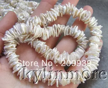 

free shipping 001232 11-12mm White Reborn Keshi Pearls necklace