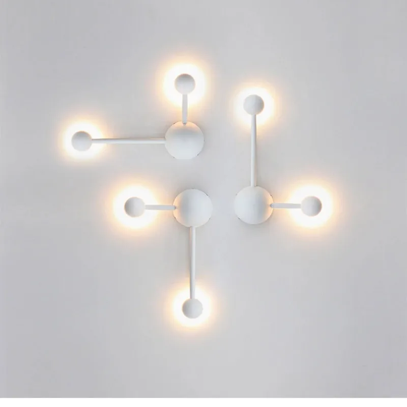 

Nordic White DIY Designer Led Wall Lamp Creative New Style Bedroom Study Light Loft Apartment Light Free Shipping