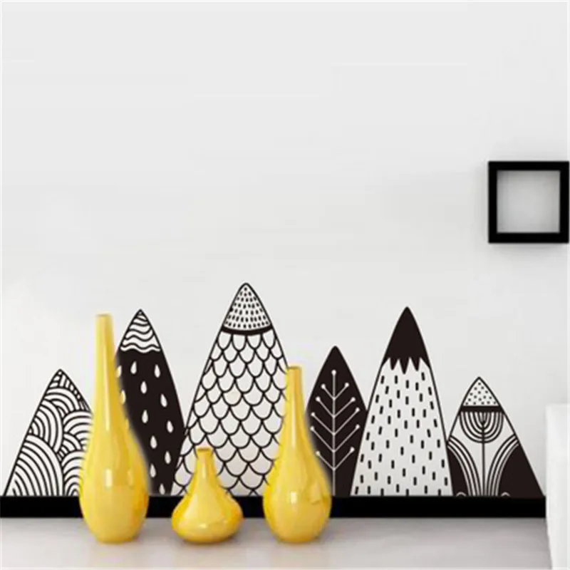 

Nordic Mountain Wall Sticker Home Decor Woodland Mountain Vinyl Wall Decals For Kids Room Nursery Children Bedroom Sticker Mural