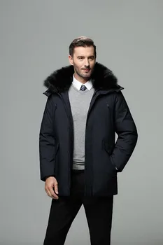 

Fur Collar Winter Duck Down Jackets Men Casual Winter Outwear Father Down Parka Male Thick Down Coat Puffer Jacket JK-799