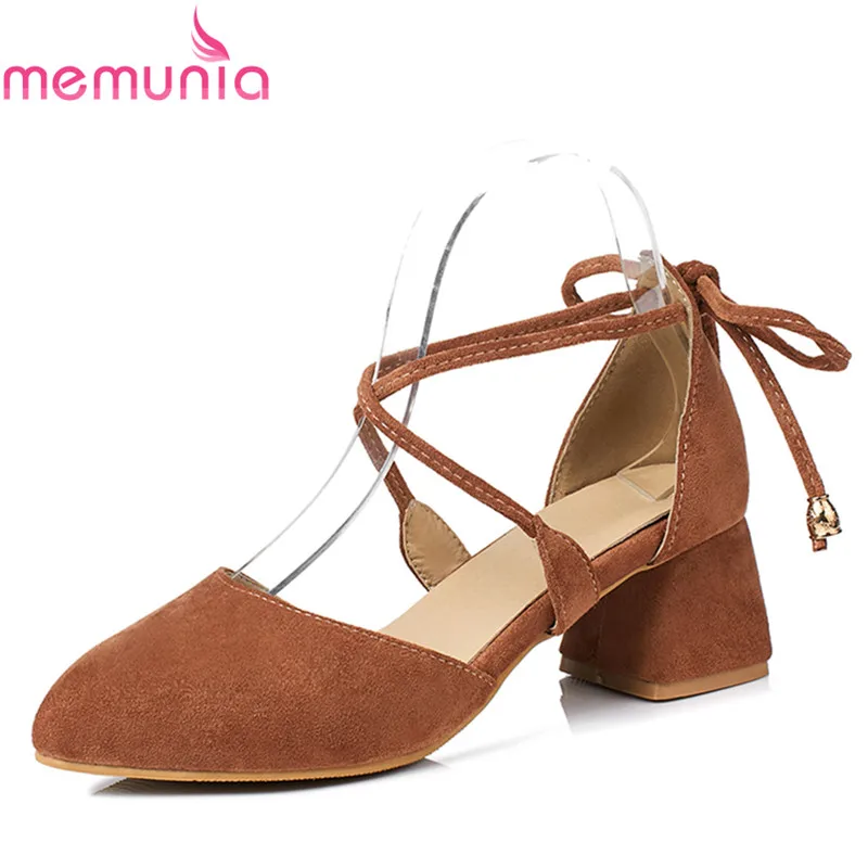 MEMUNIA 2018 fashion sweet high quality cross-tied ladies shoes med heel pointed toe black pink apricot party shoes
MEMUNIA 2018 fashion sweet high quality cross-tied ladies shoes med heel pointed toe black pink apricot party shoes