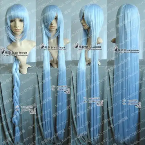 

free shipping Project /Eirin / Hannah Cosplay Long Ice Blue Wig 100CM